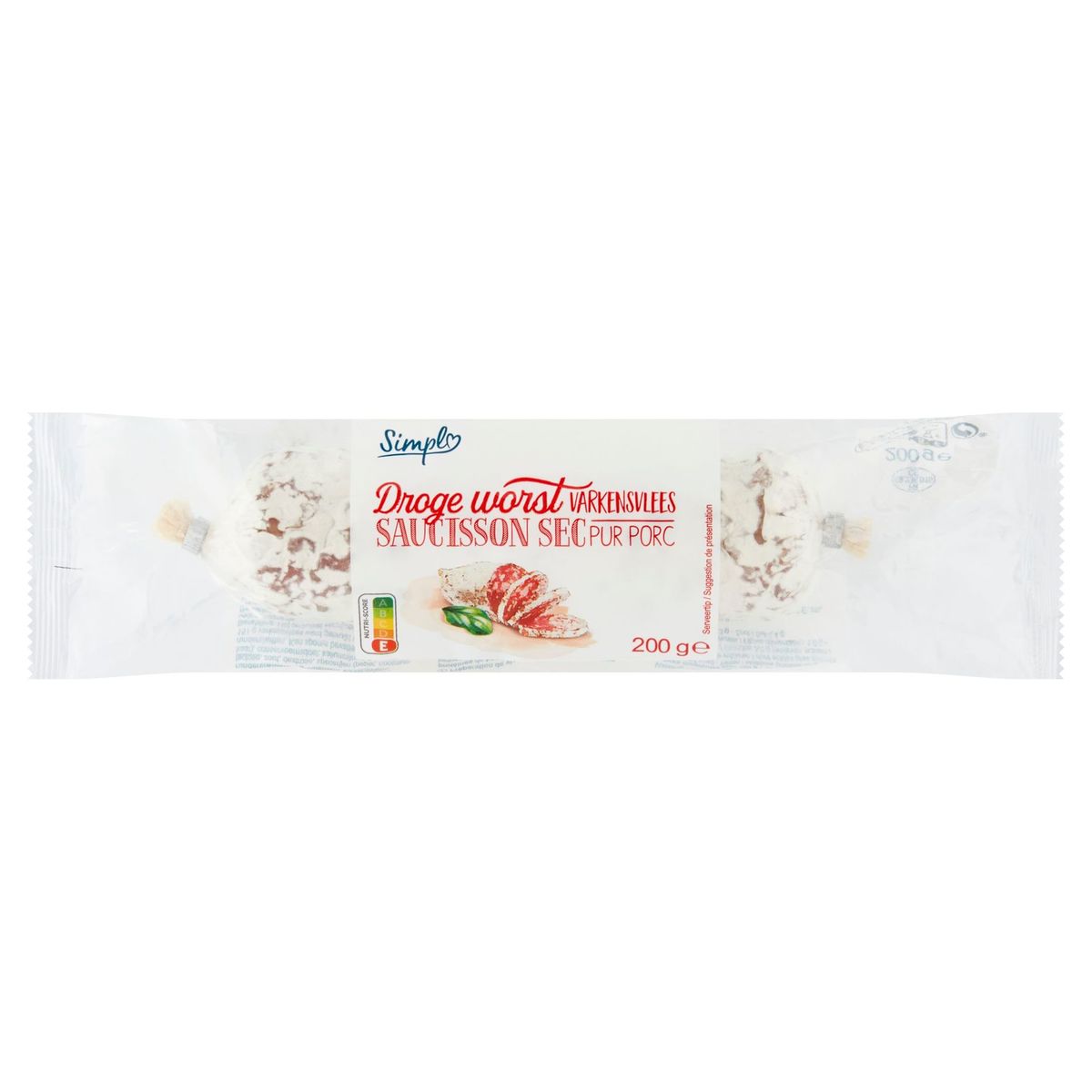 Simpl Droge Worst Varkensvlees 200 g