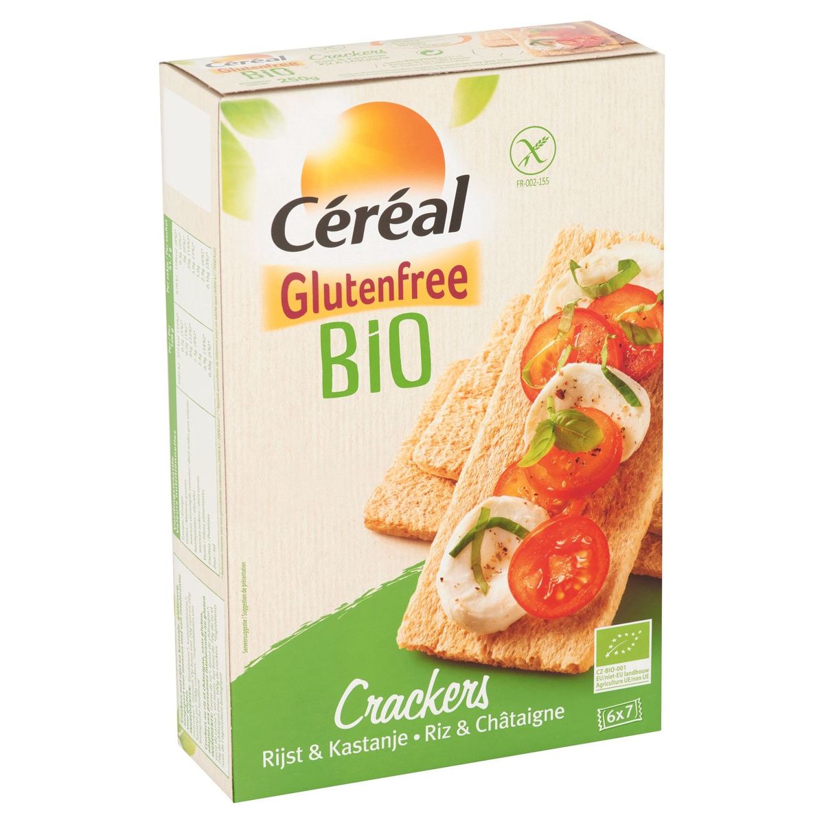 Céréal Glutenfree Bio Crackers Riz & Châtaigne 6 x 7 Pièces 250 g