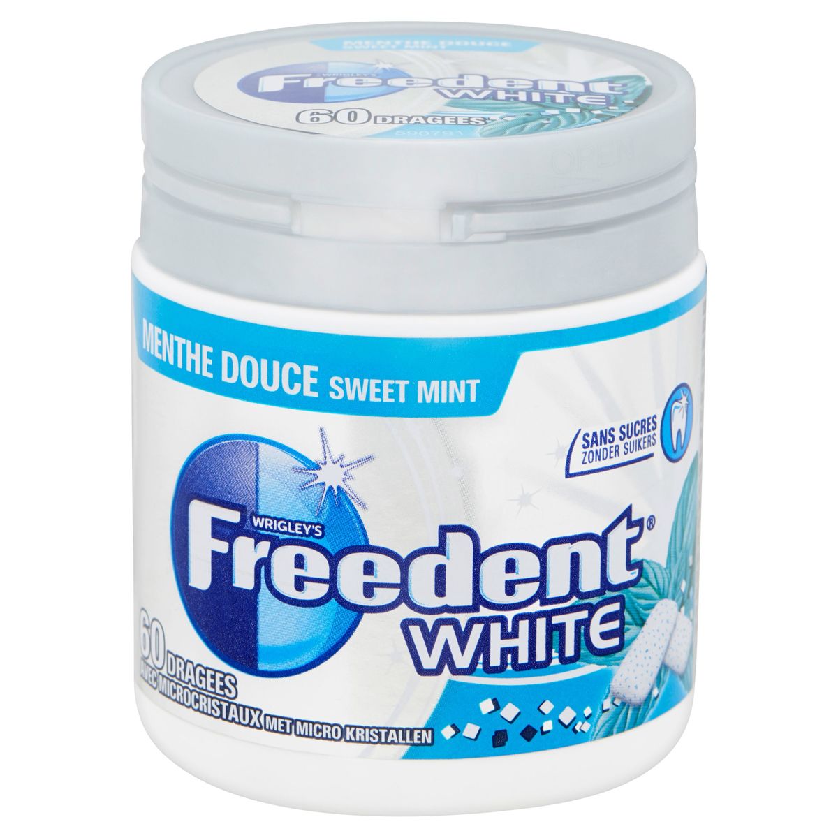 Freedent White Menthe Douce avec Microcristaux 60 Dragées 84 g
