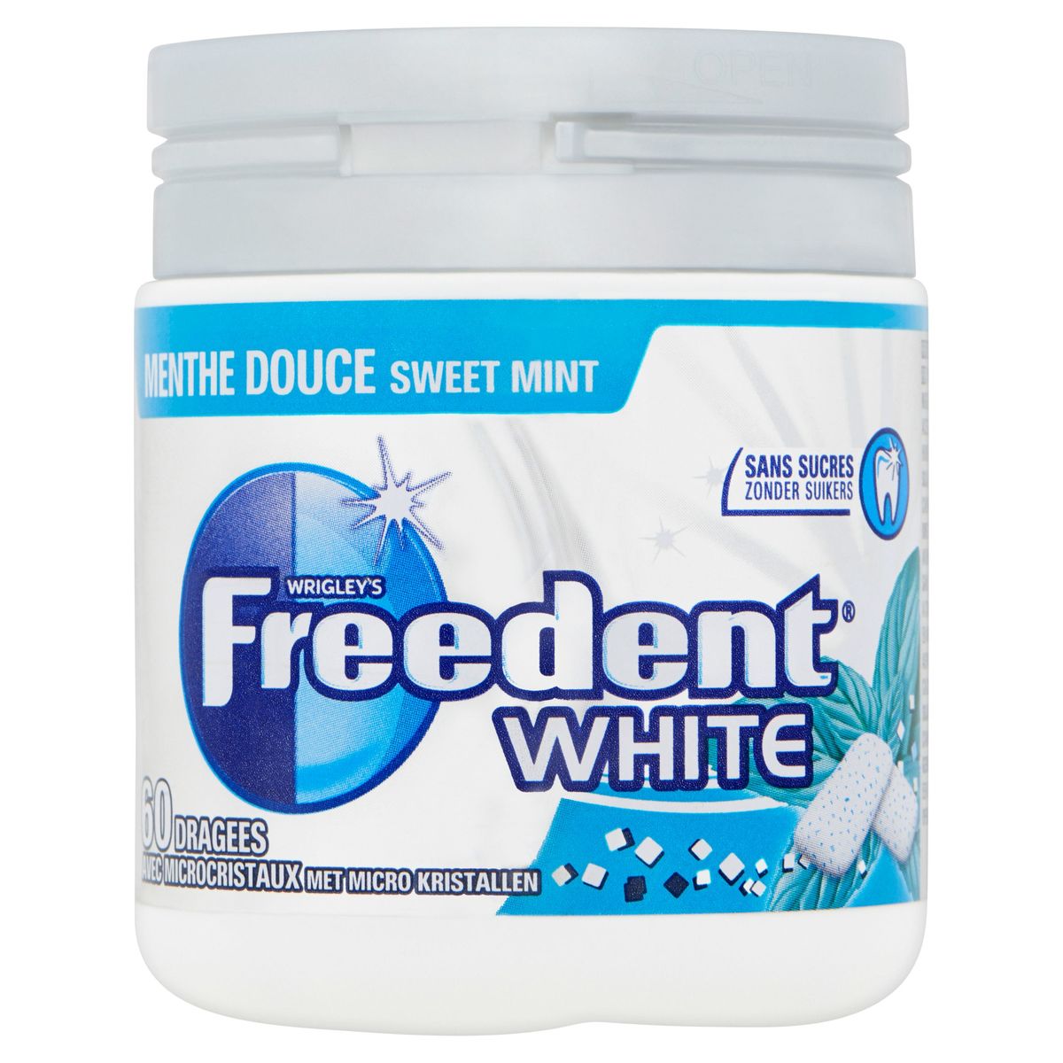 Freedent White Menthe Douce avec Microcristaux 60 Dragées 84 g