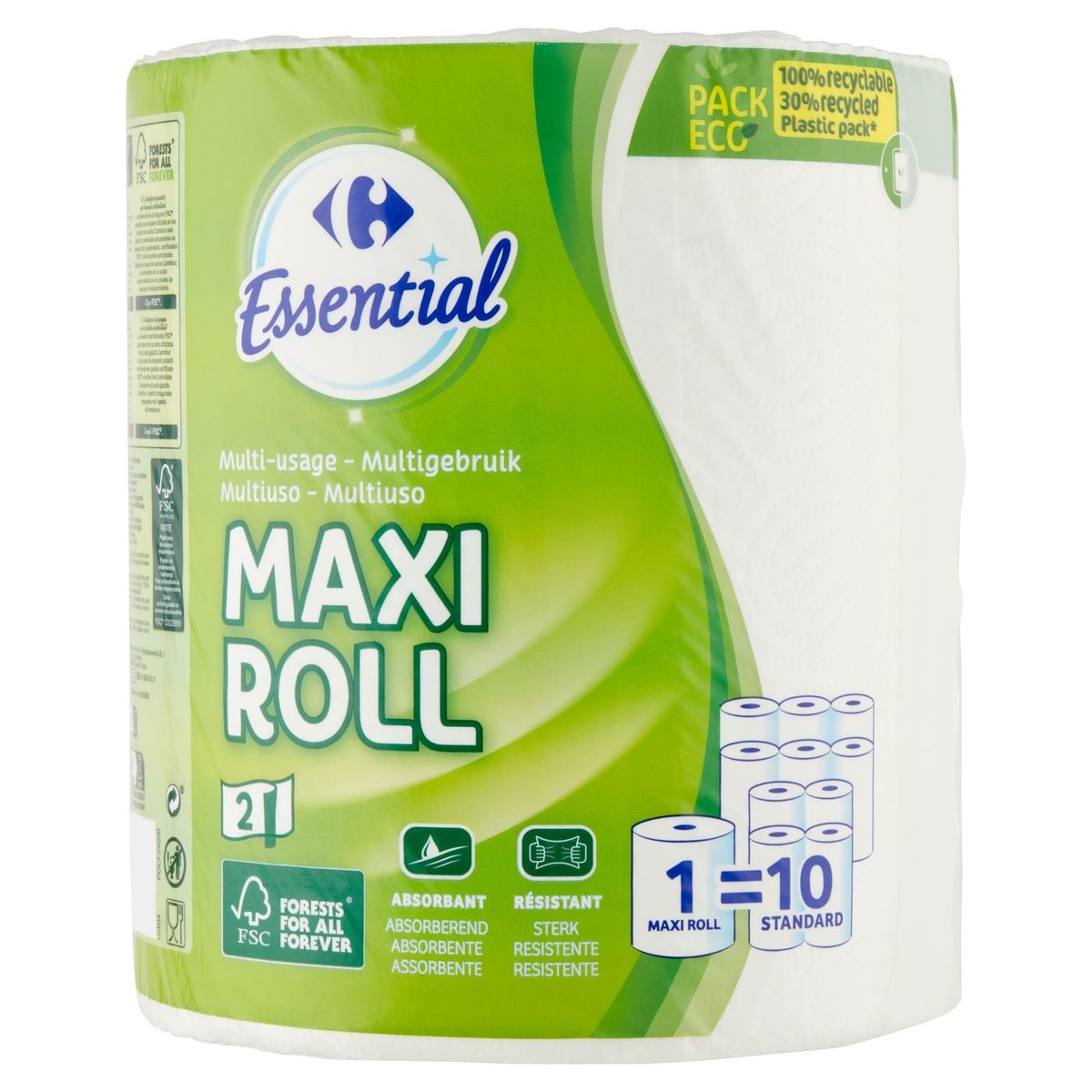 Carrefour Essential Multi-Usage Maxi Roll 2-Épaisseurs 1 Rouleau