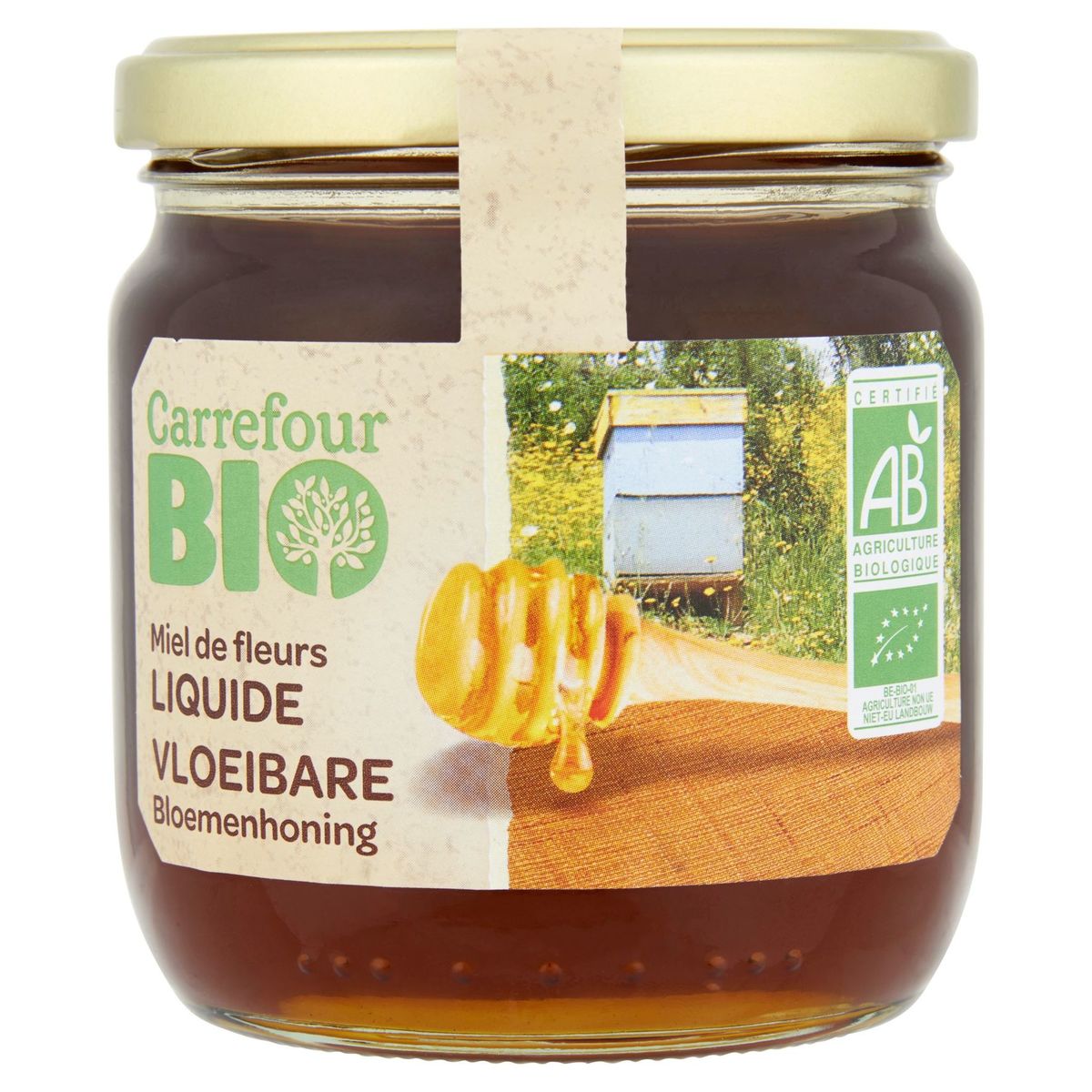 Carrefour Bio Vloeibare Bloemenhoning 500 g