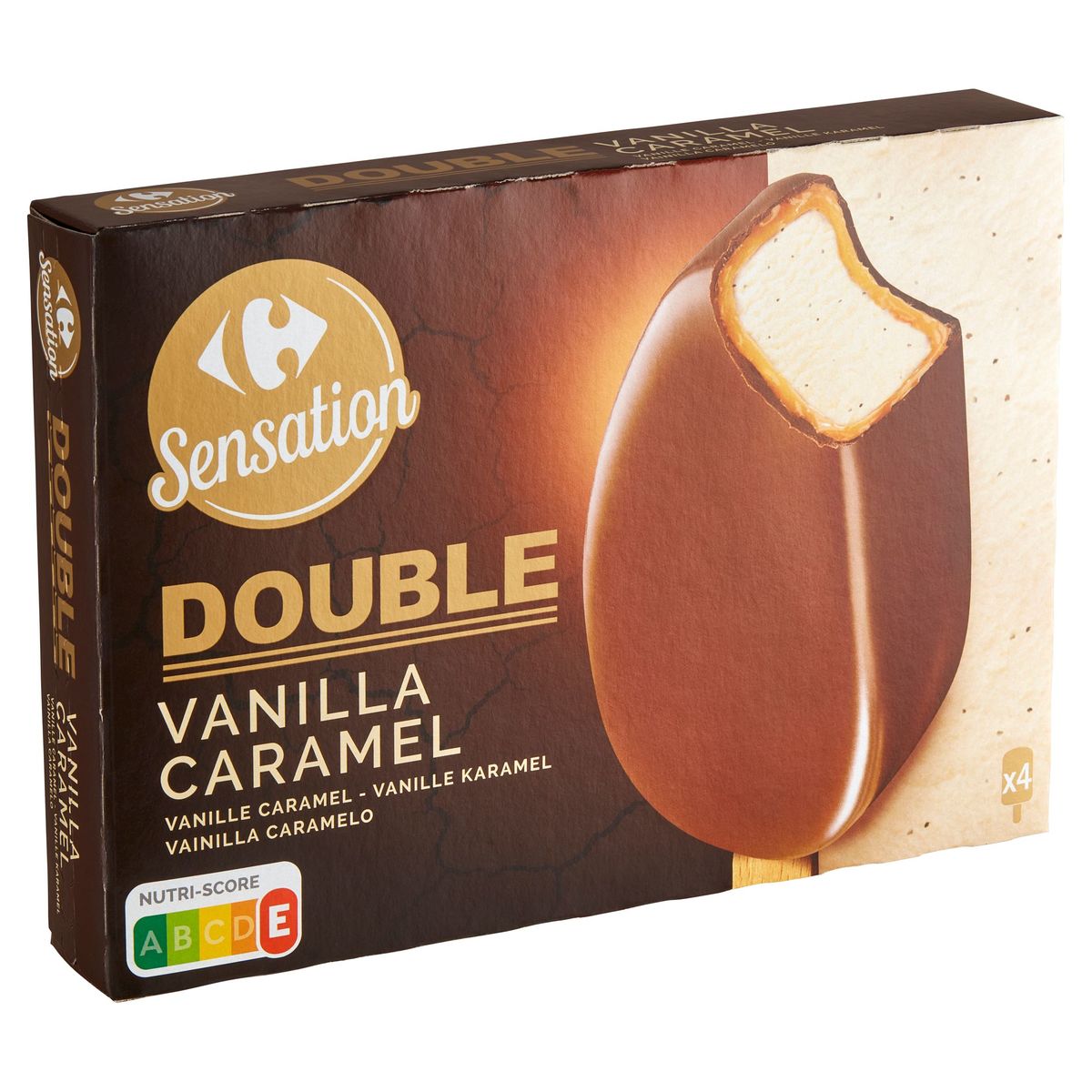 Carrefour Sensation Double Vanille Caramel 4 Pièces 340 g