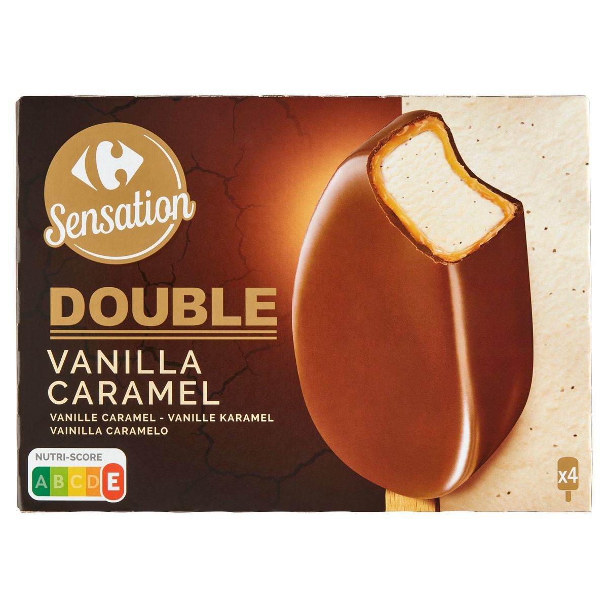 Carrefour Sensation Double Vanille Caramel 4 Pièces 340 g
