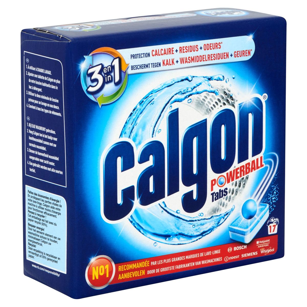 Calgon 3 in 1  Tabs Wasmachine Reiniger en Anti kalk 17 Tabletten