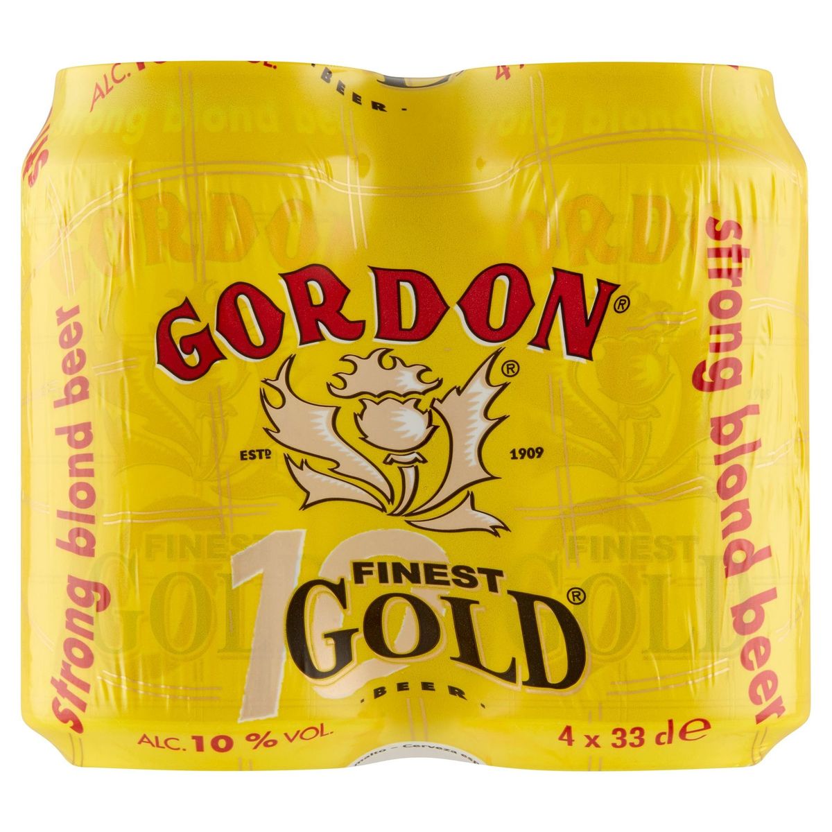 Gordon Fines Gold Strong Blond Beer Canette 4 x 33 cl