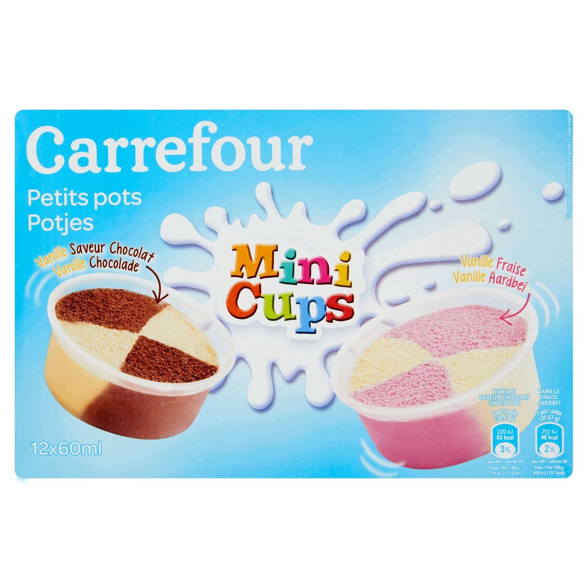 Carrefour Pots Vanille Saveur Chocolat Vanille Fraise 12 X 30 67 G Carrefour Site