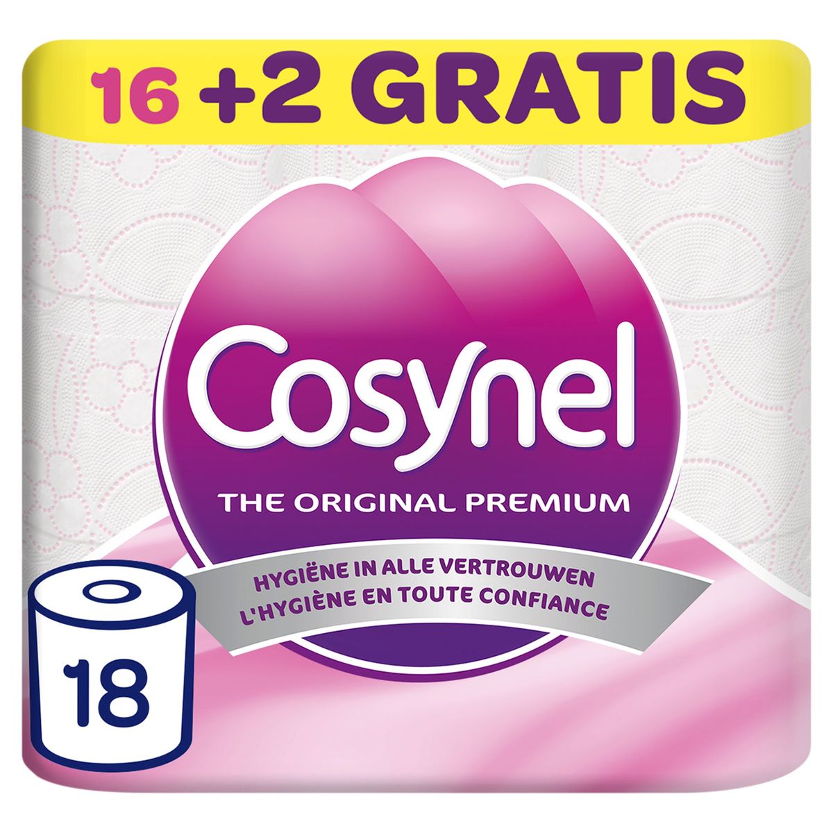 Cosynel Toiletpapier The Original Premium Toiletpapier Roze 3 Lagen 16+2 Rollen