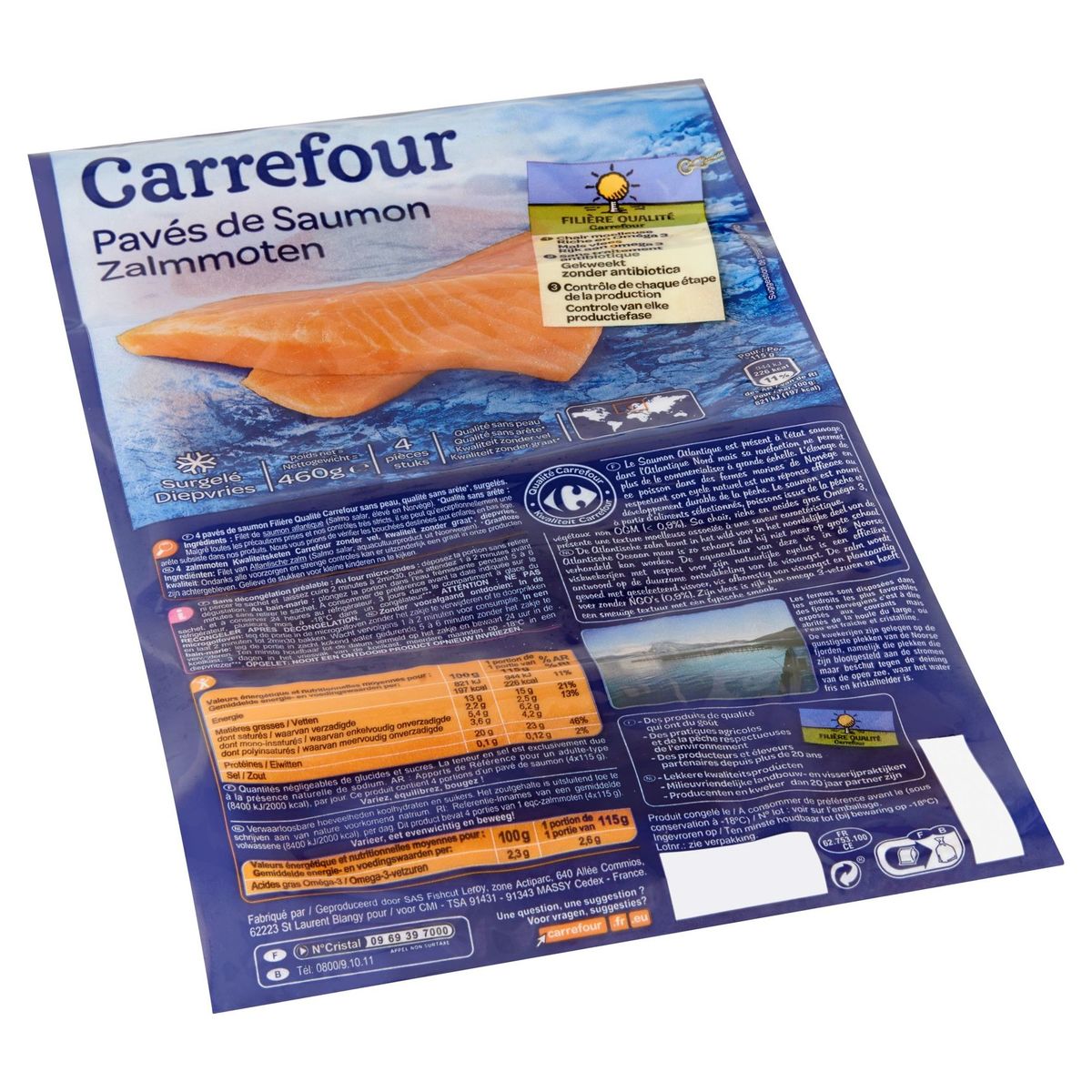 Carrefour FQC Pavés de Saumon 4 Pièces 460 g