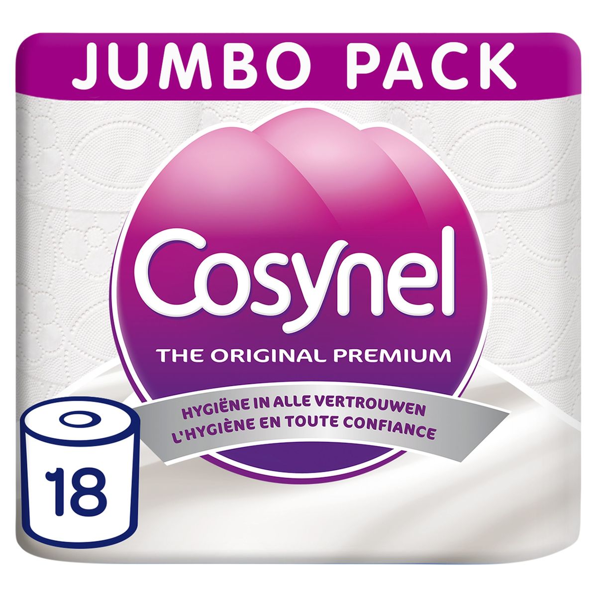 Cosynel The Original Premium Wit Toiletpapier 3-Lagen Jumbo Pack 18 Rollen