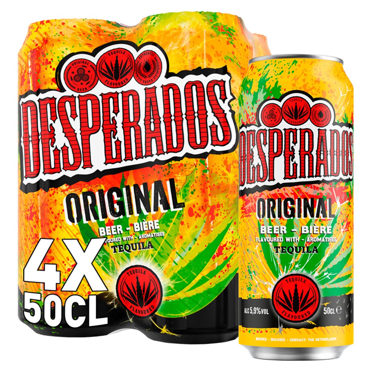 Desperados Original Bier Gearomatiseerd met Aguardiente 4 x 500 ml