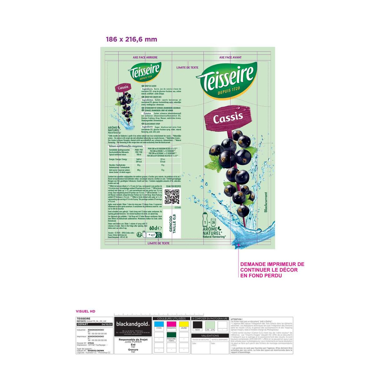 Teisseire Cassis 60 cl