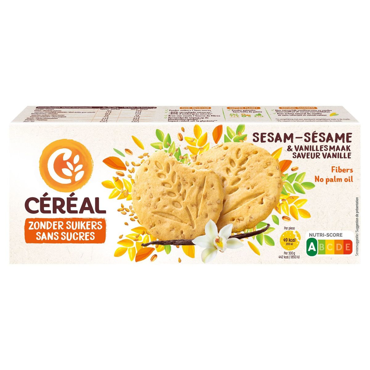 Céréal Sans Sucres Sésame & Saveur Vanille 132 g