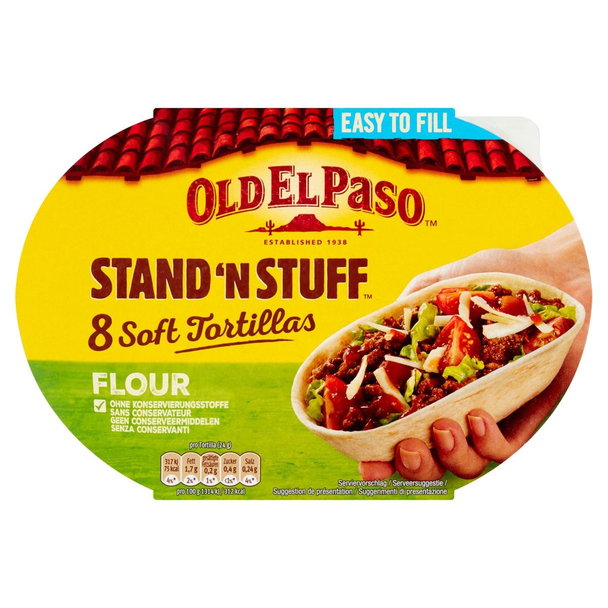 Old El Paso Stand'n Stuff 8 Soft Tortillas Flour 193 g