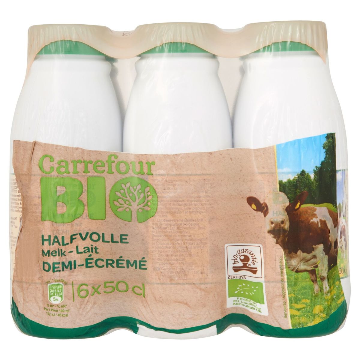Carrefour Bio Halfvolle Melk 6 x 50 cl