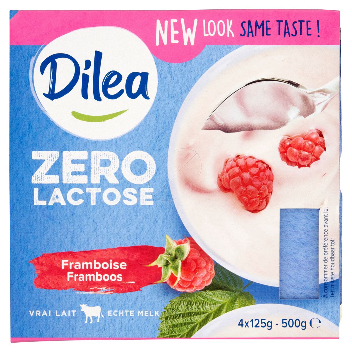 Dilea Zero Lactose Framboos 4 x 125 g