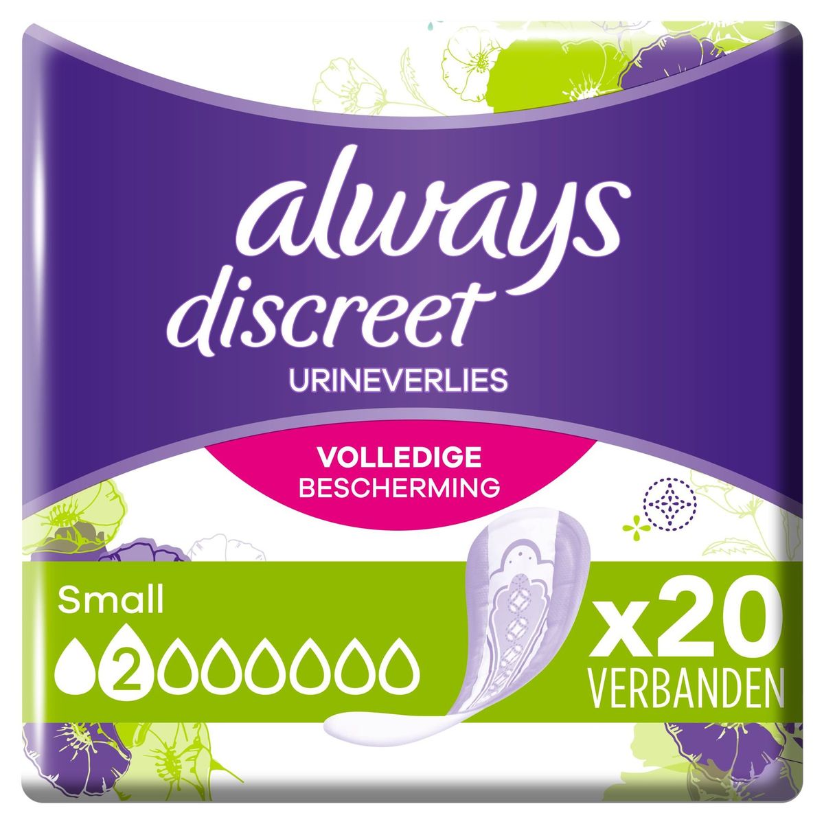 Always Discreet Serviettes Small Pour Fuites Urinaires x20