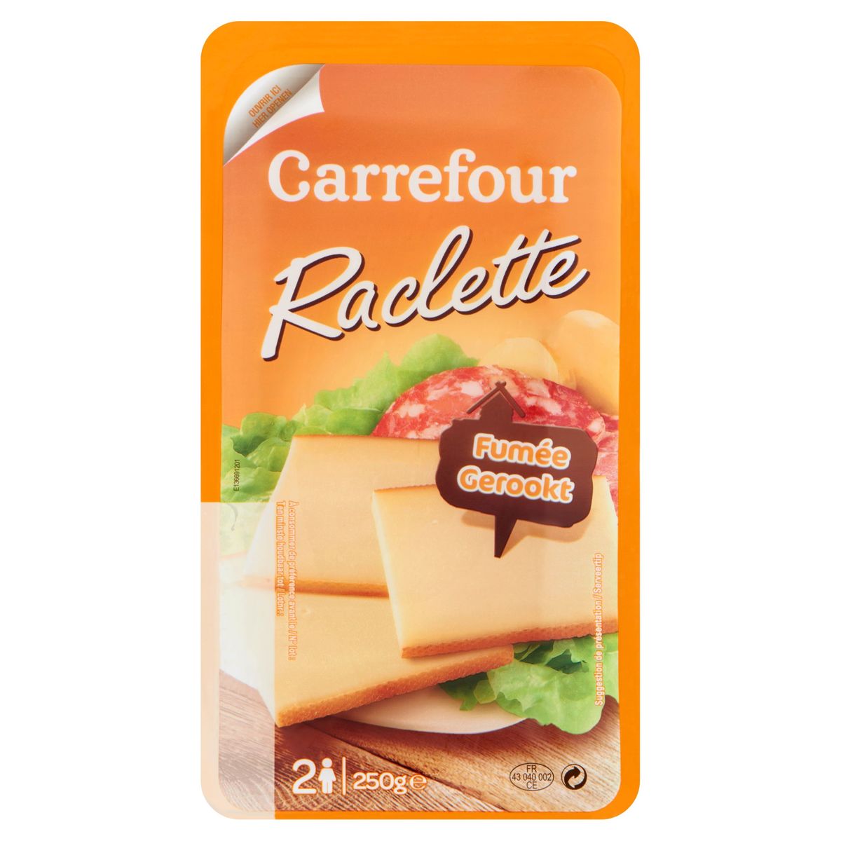 Carrefour Raclette Gerookt 250 g
