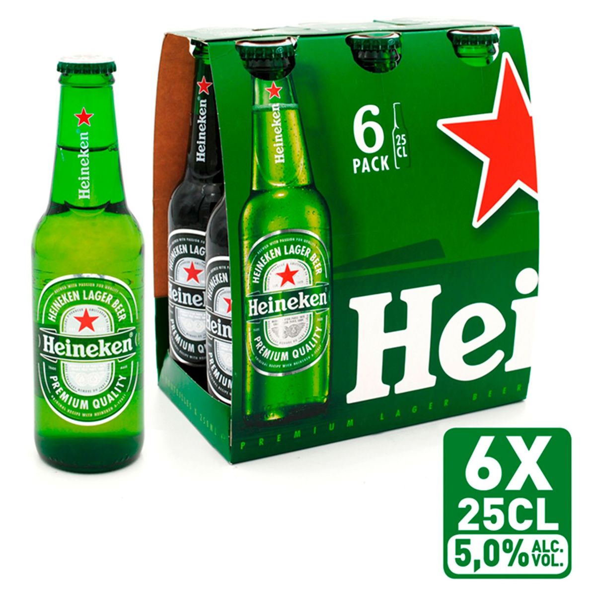 Heineken Bière blonde Pils 5% ALC 6 x 25 cl Bouteille