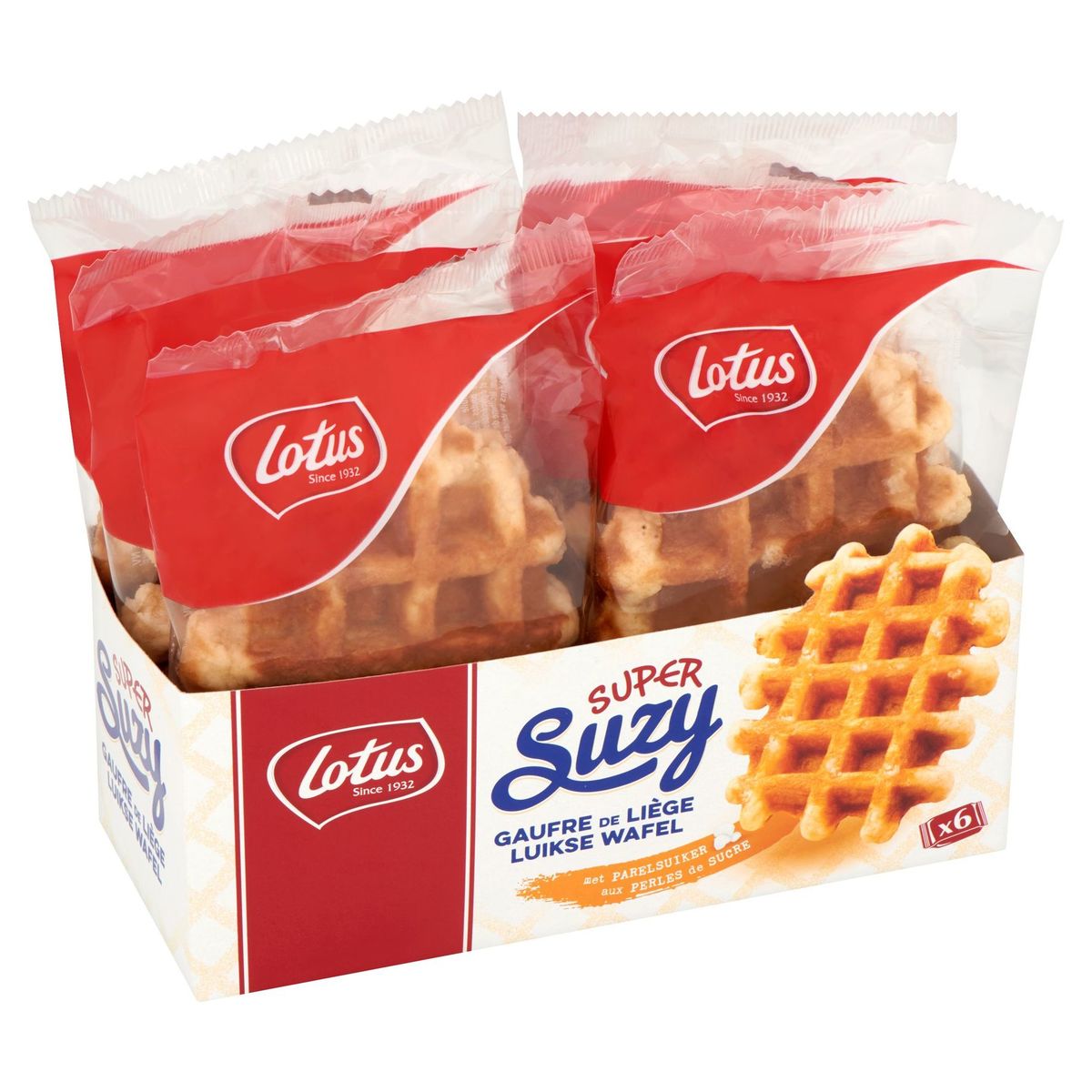 Lotus Super Suzy Luikse Wafel met Parelsuiker 6 x 90 g