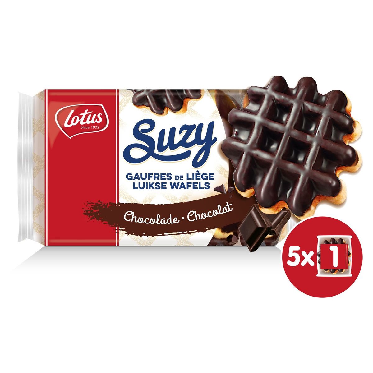 Lotus Suzy Luikse Wafels Chocolade 5 x 57.5 g