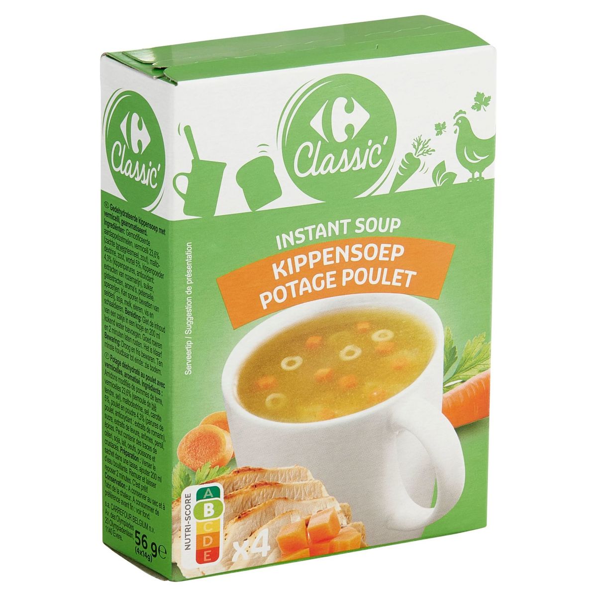 Carrefour Classic' Instant Soup Kippensoep 4 x 14 g