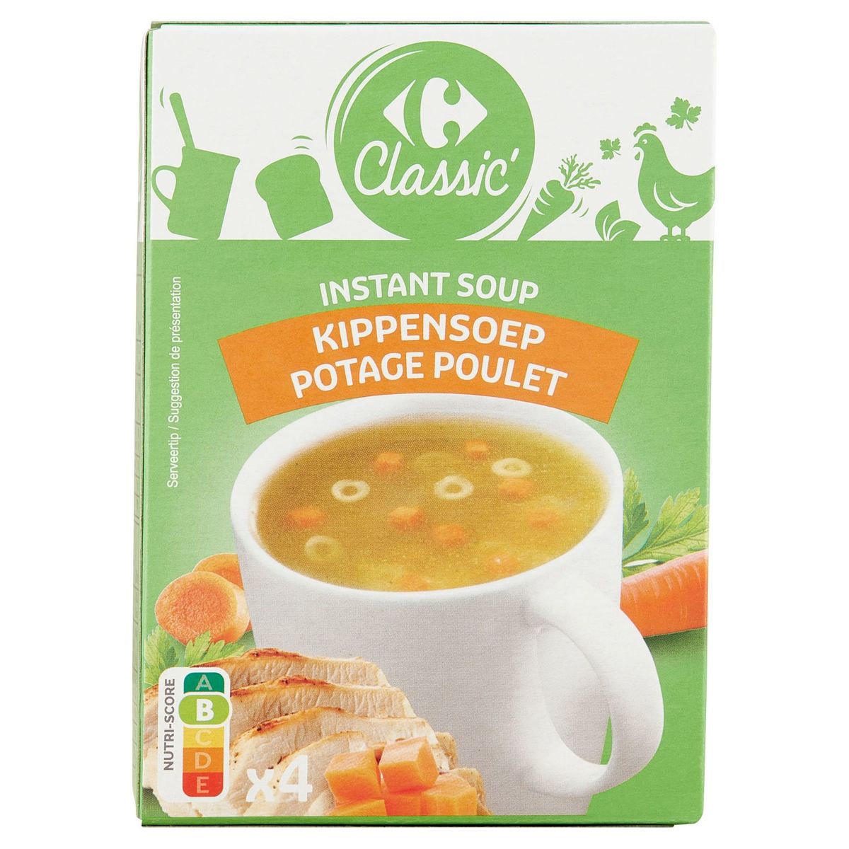 Carrefour Classic' Instant Soup Kippensoep 4 x 14 g