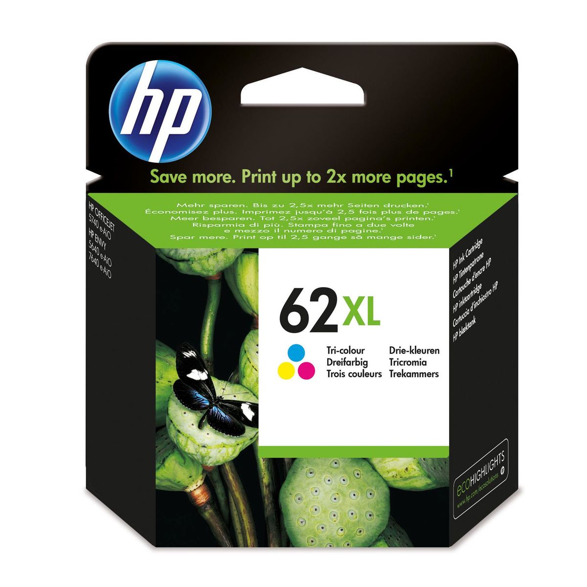 HP Inktcartridge 62XL - Drie-kleuren C/M/Y