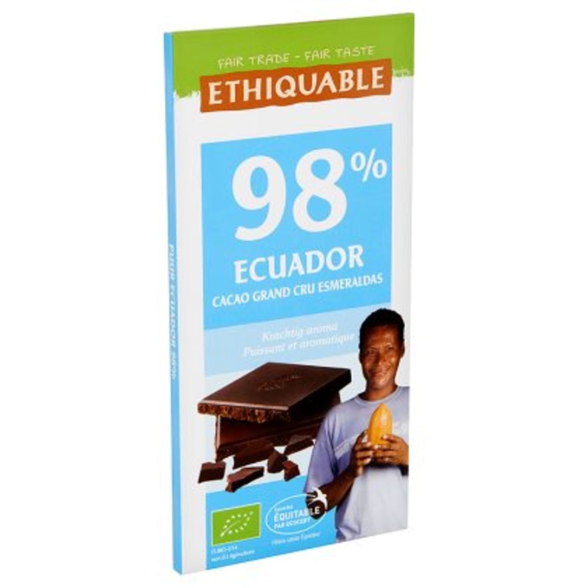Ethiquable Bio 98% Ecuador Krachtig Aroma 100 g