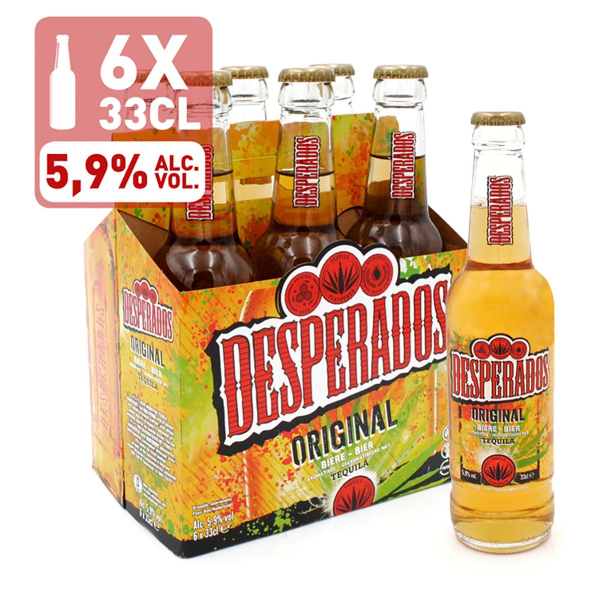 Desperados Bière Tequila 5.9% ALC Bouteille 6x33cl