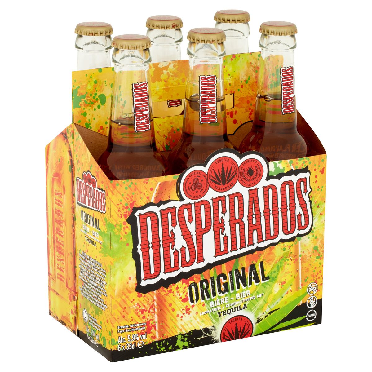 Desperados Bier Original Gearomatiseerd met Tequila 6 x 33 cl Fles