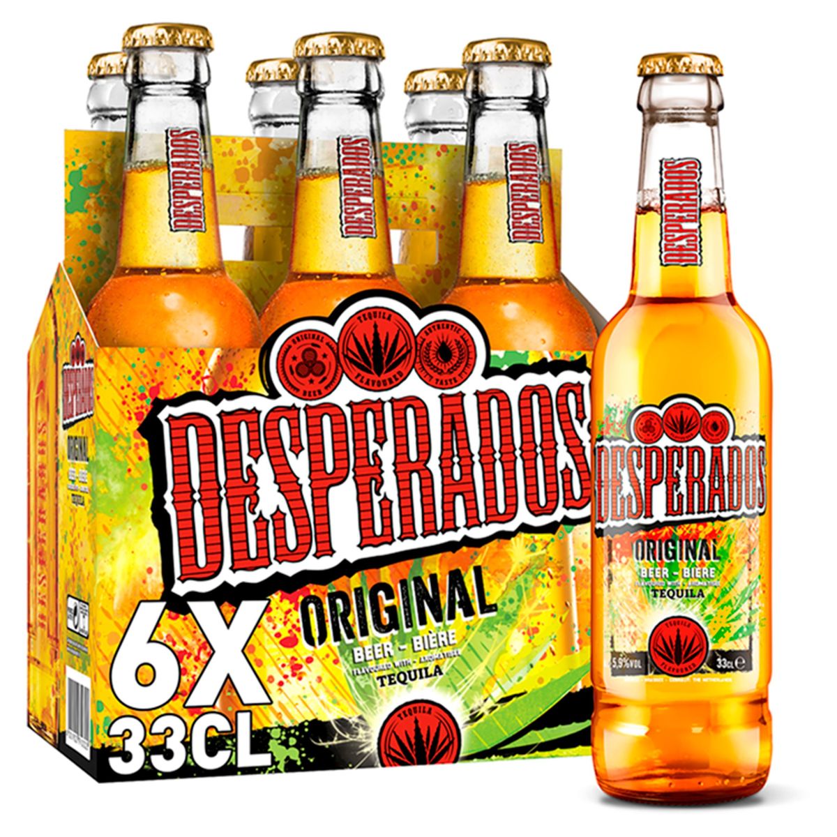 Desperados Bière Original Aromatisée Tequila 6 x 33 cl Bouteille