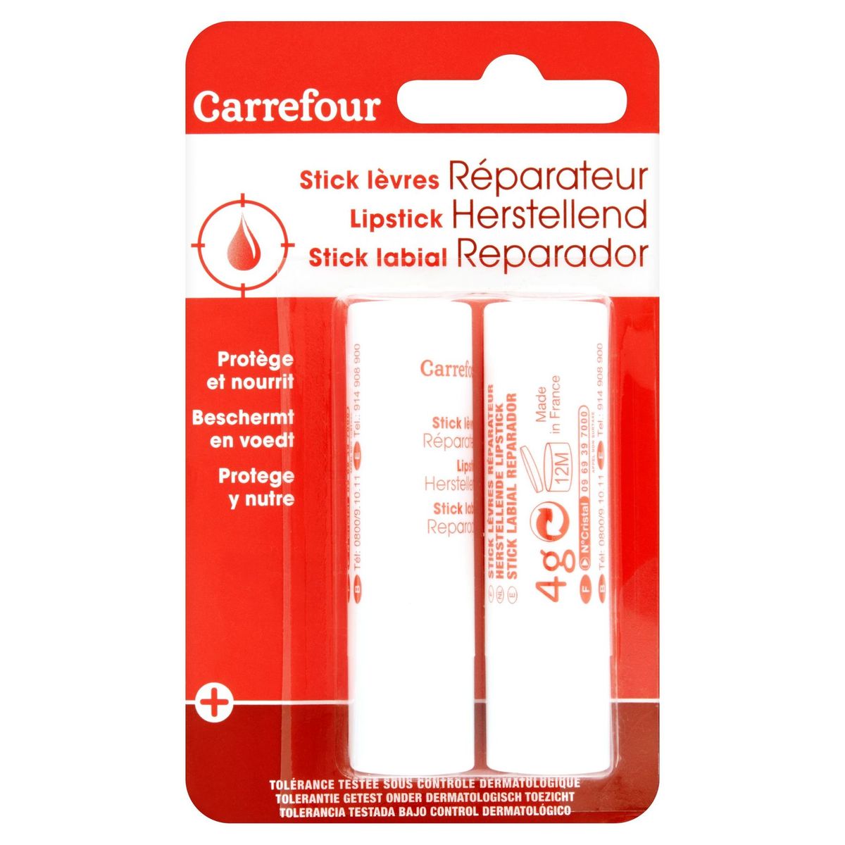 Carrefour Stick lèvres Réparateur 2 x 4 g