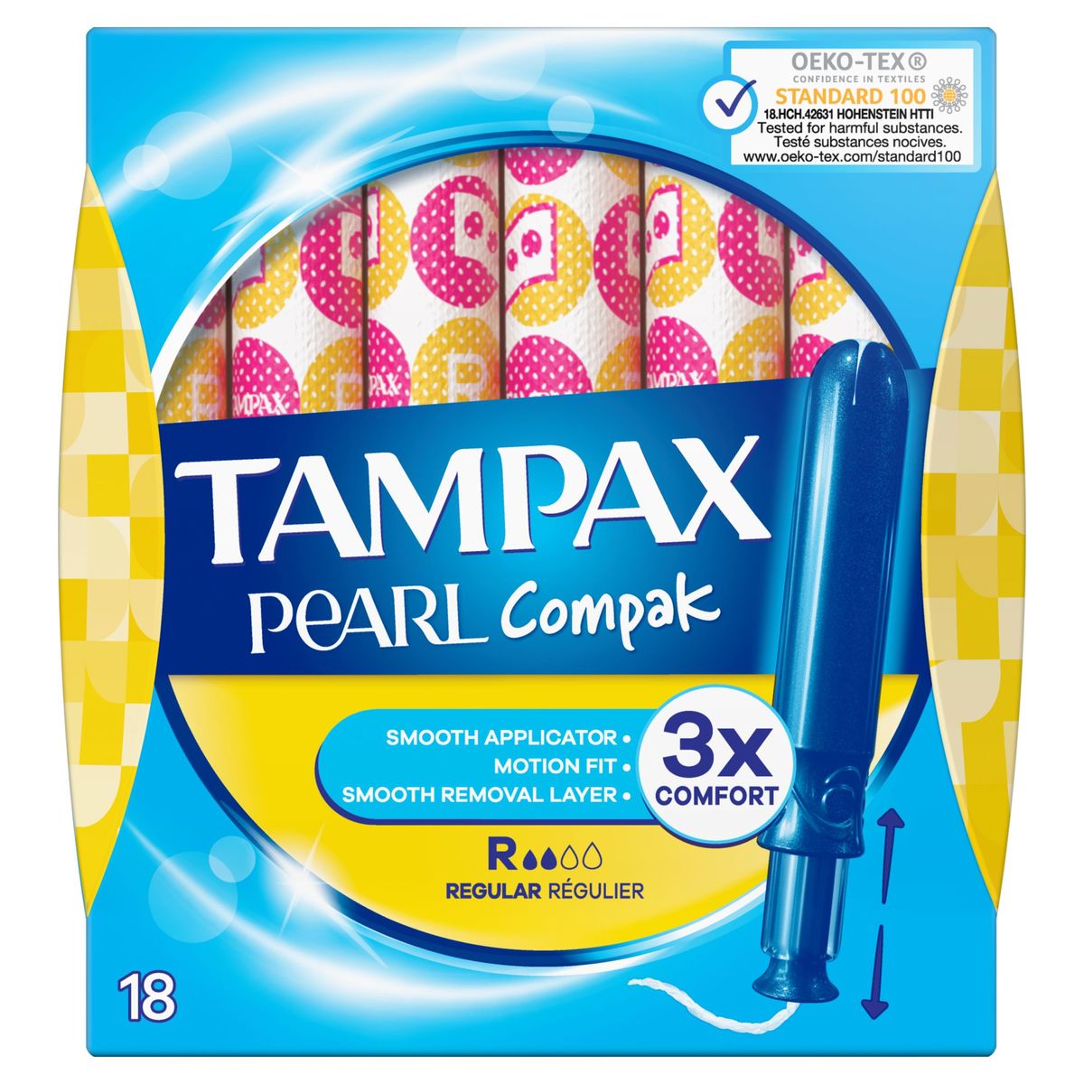 Tampax Compak Pearl Regular Tampons Avec Applicateur x18