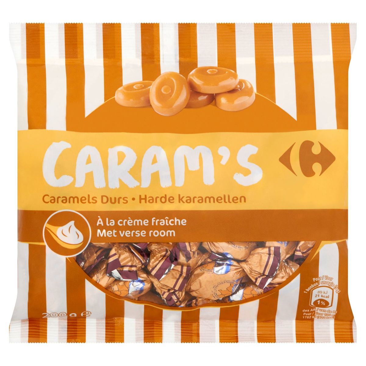 Carrefour Caram's Caramels Durs à la Crème Fraîche 200 g