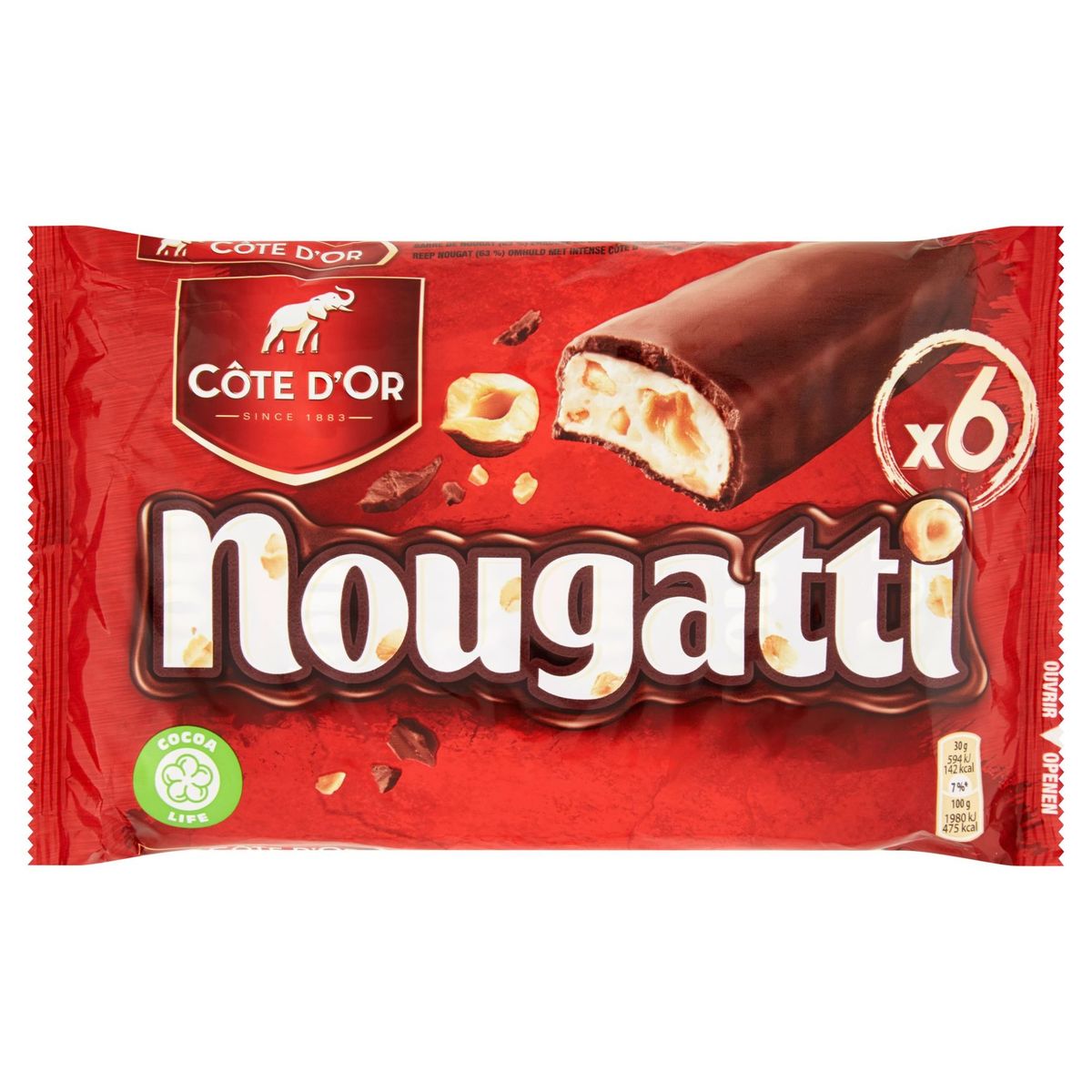 Côte d'Or Nougatti Barres De Chocolat Au Lait Nouga 6-Pack 180 g
