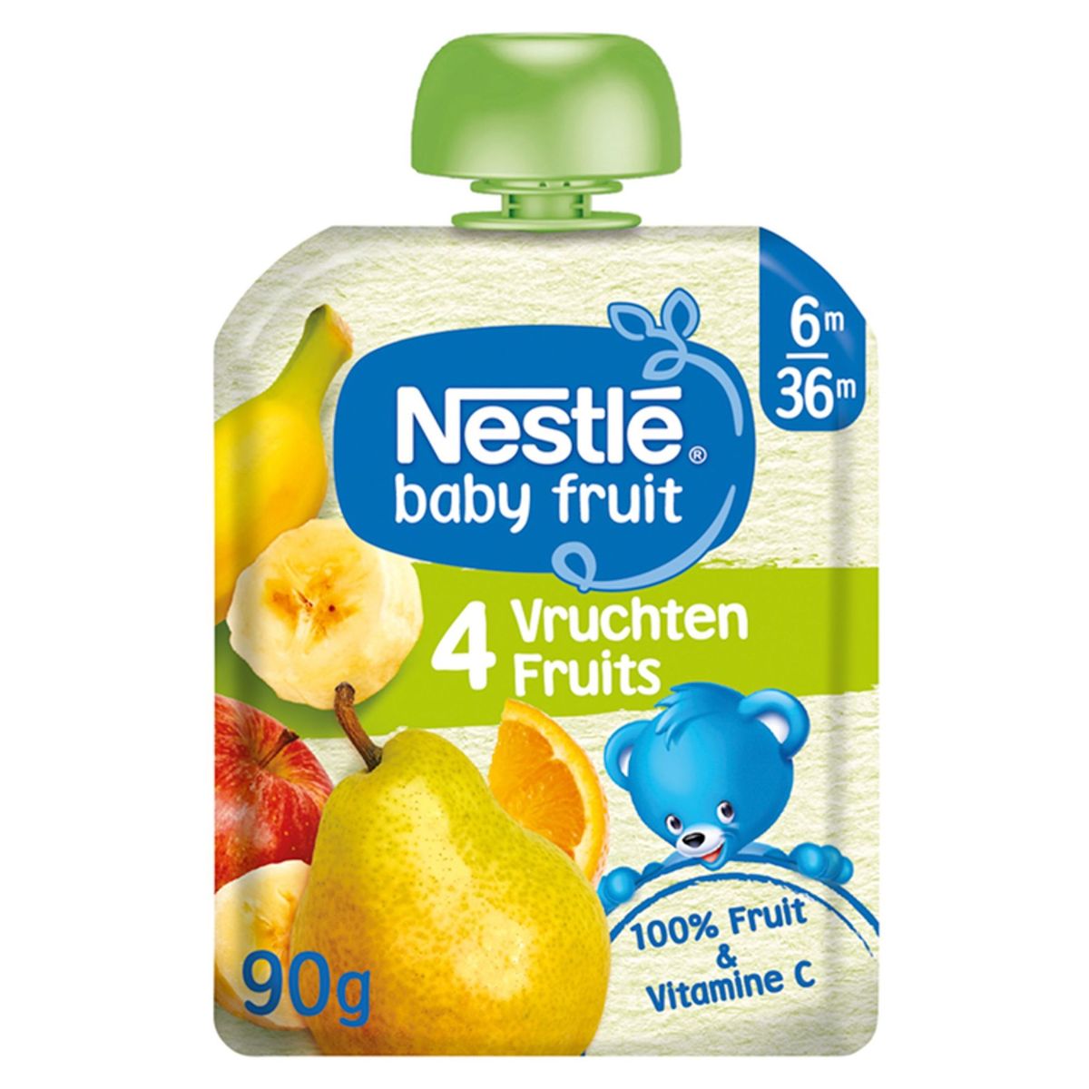 Nestlé Baby Fruit 4 Vruchten vanaf 6 maanden knijpzakje 90g