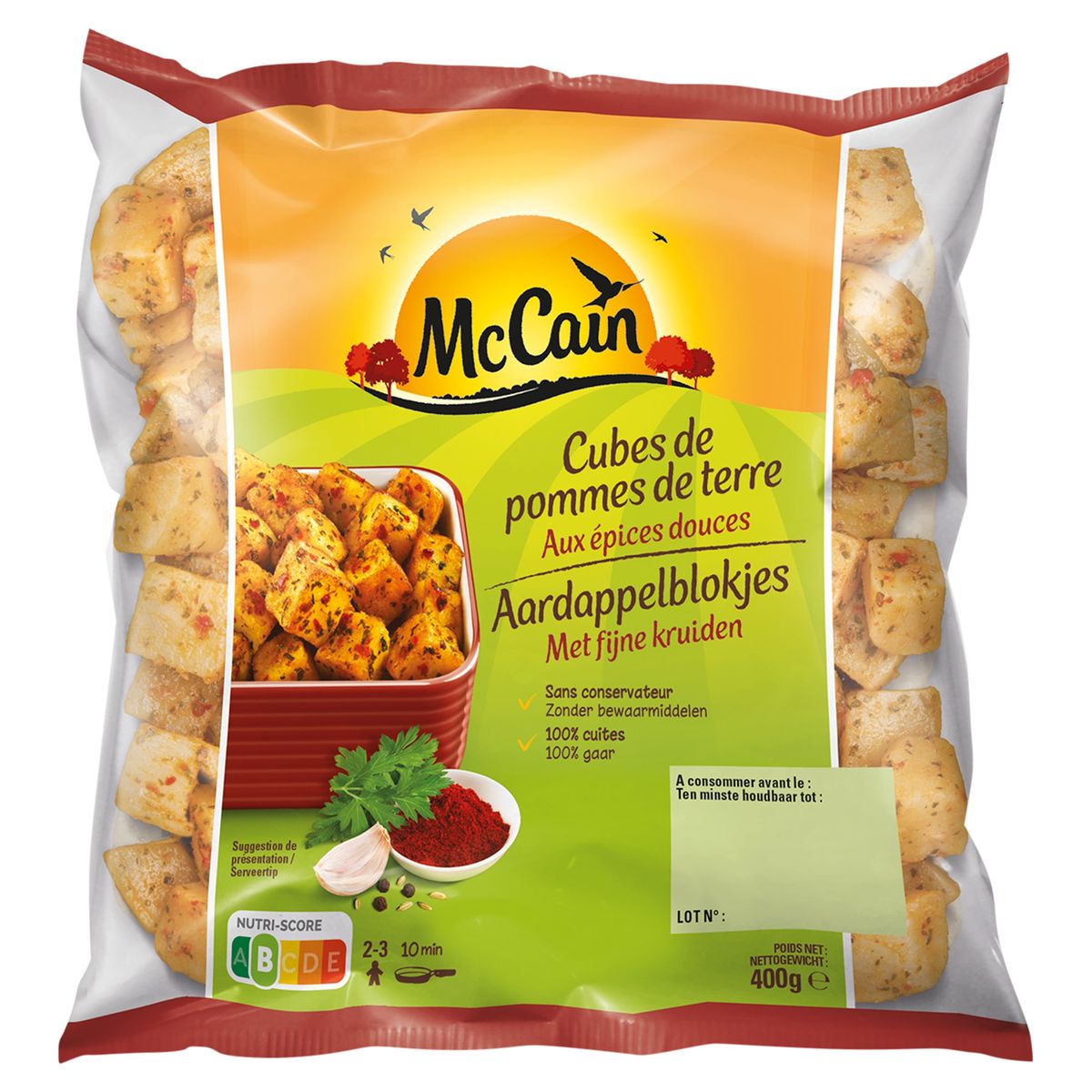 McCain Aardappelblokjes met Fijne Kruiden 400 g