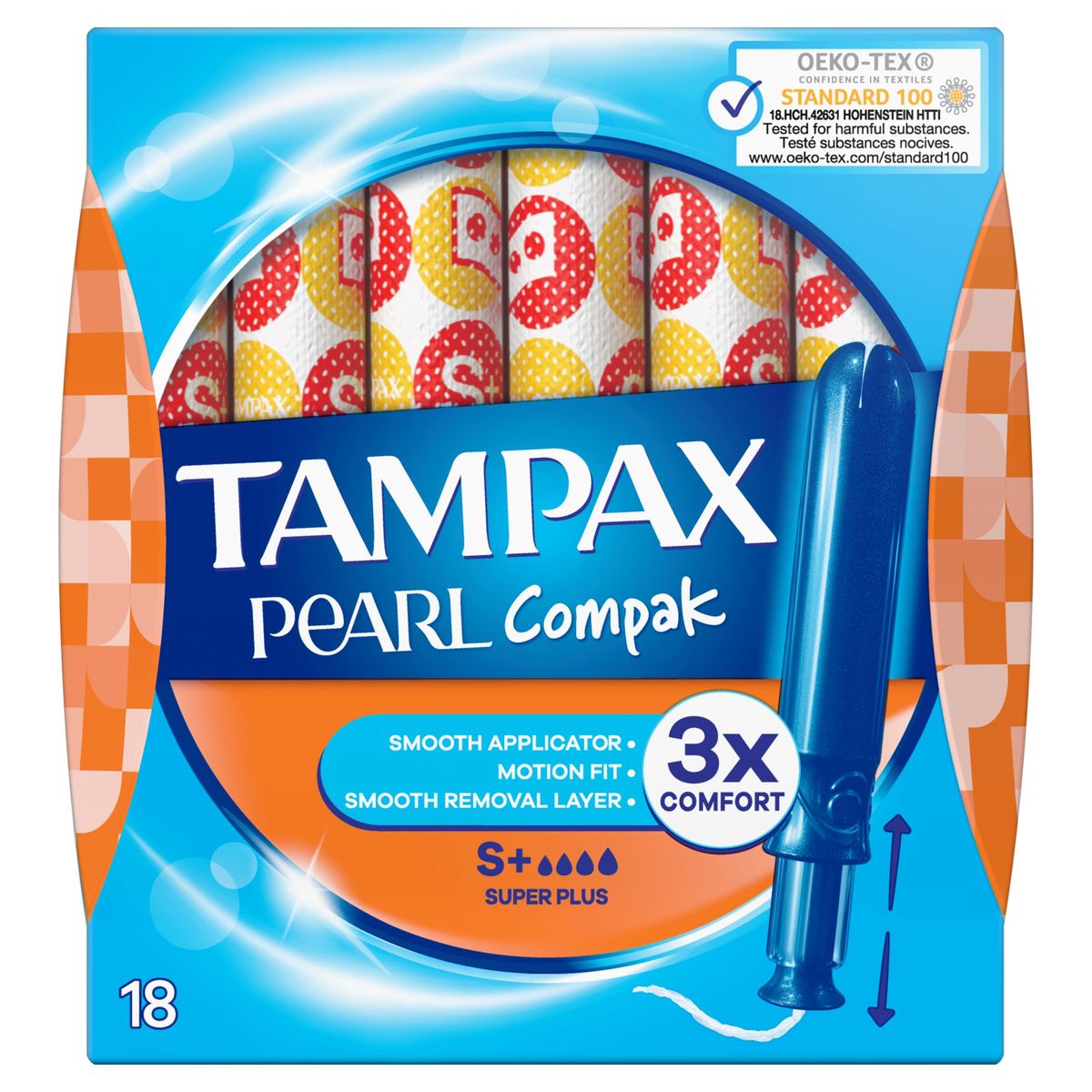 Tampax Compak Pearl Super Tampons Avec Applicateur x18