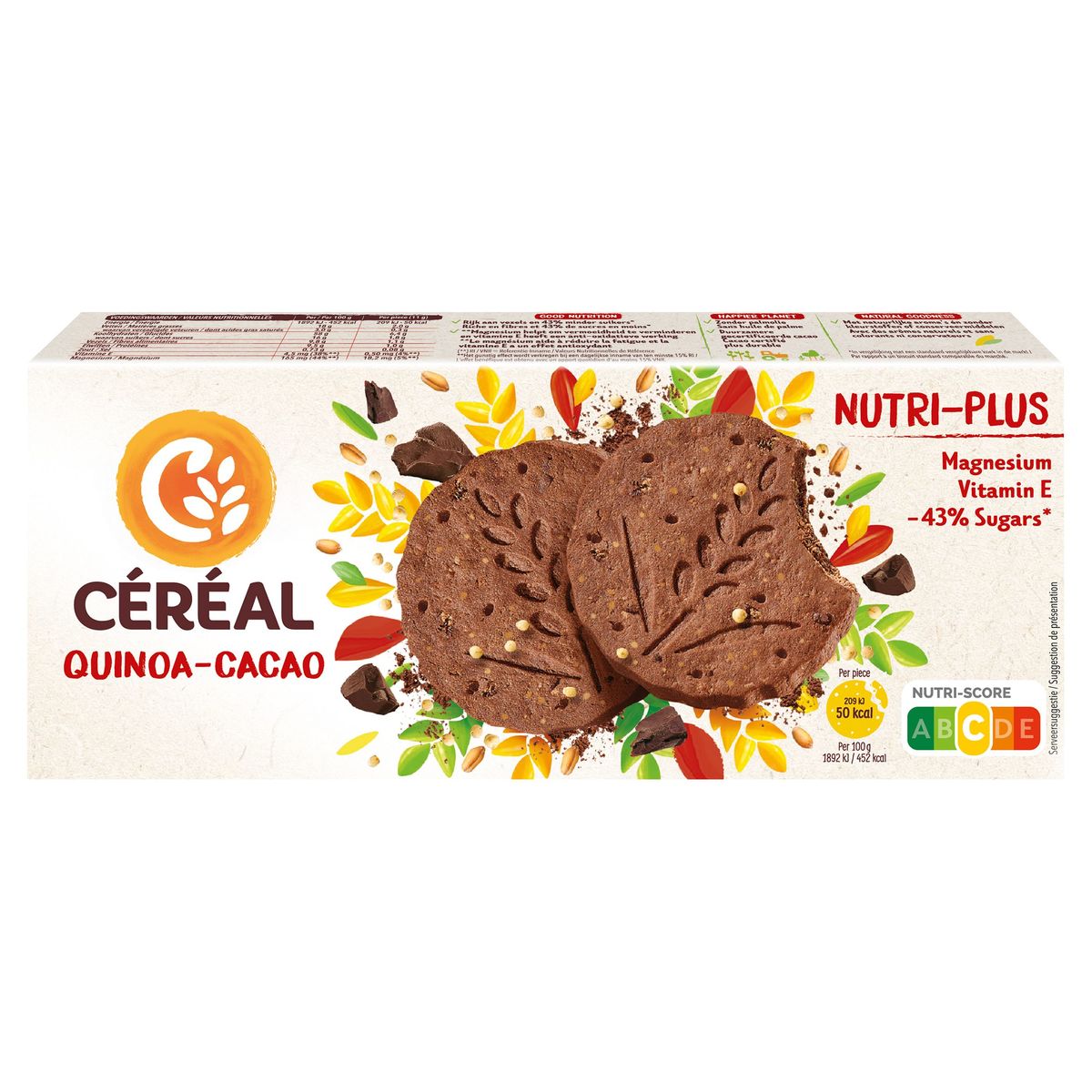 Céréal Nutri-Plus Koekjes Quinoa - Cacao 3 x 4 Koekjes 132 g