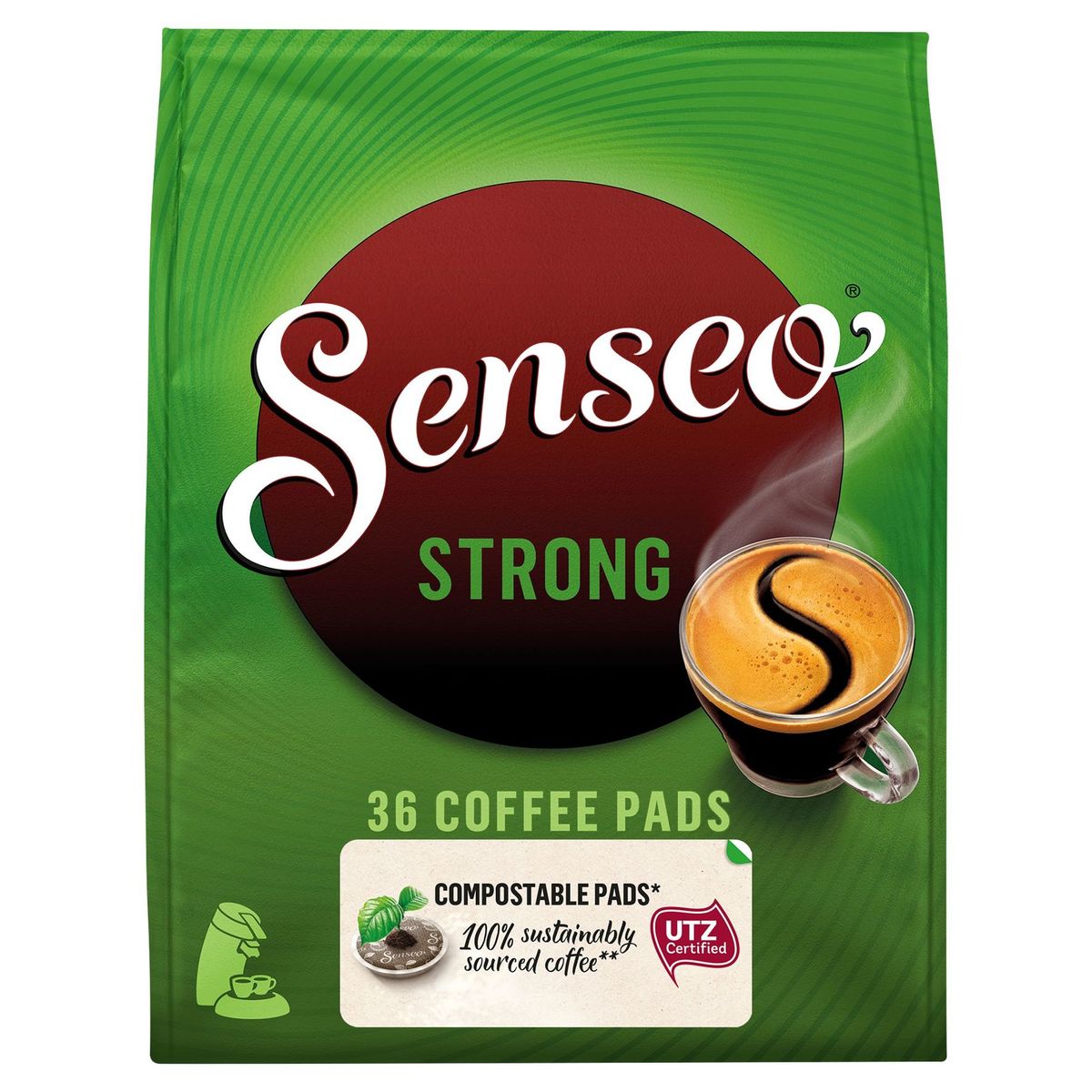SENSEO® Café Dosette Compostable* Strong 36 Pièces