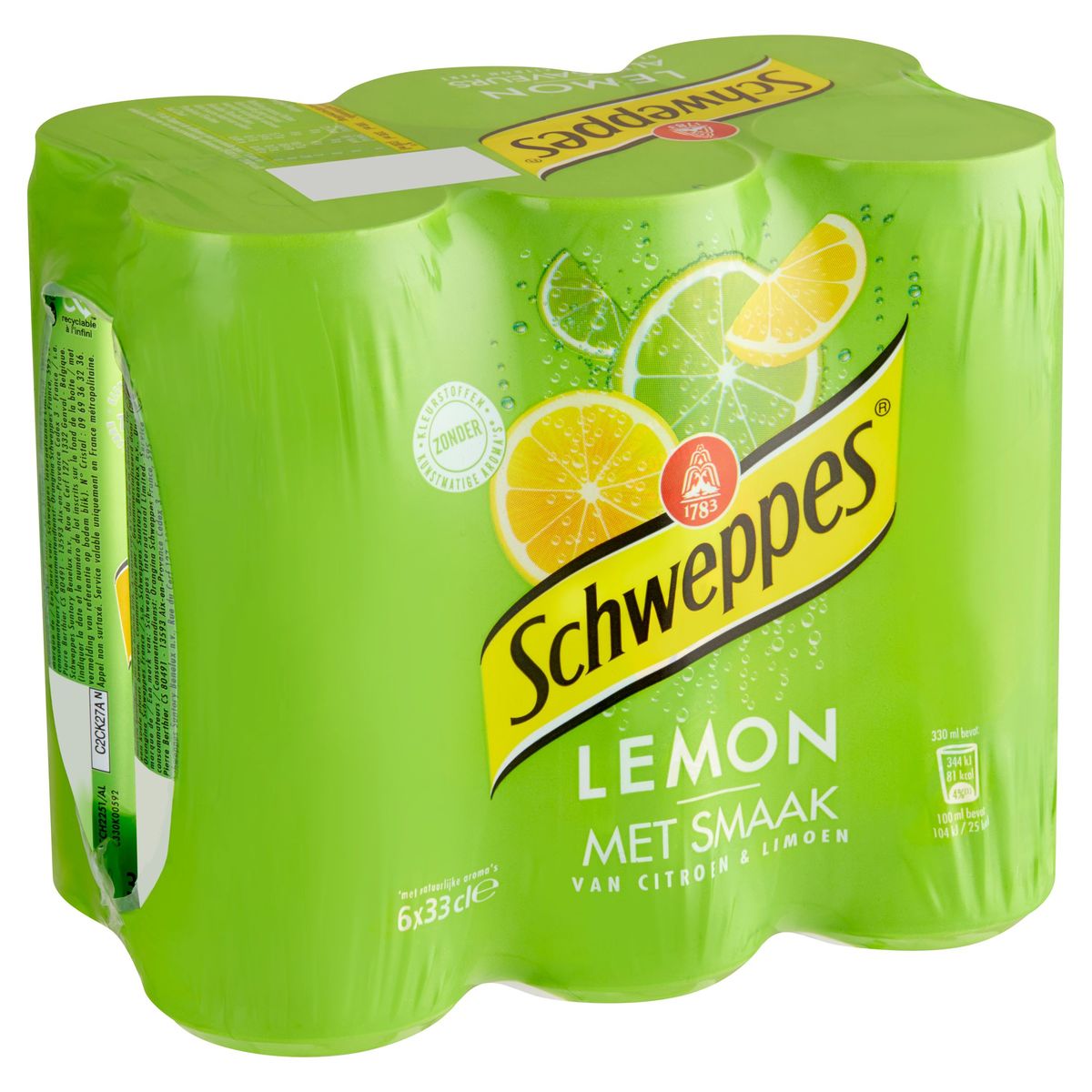 Schweppes Lemon aux Saveurs de Citron et Citron Vert 6 x 33 cl