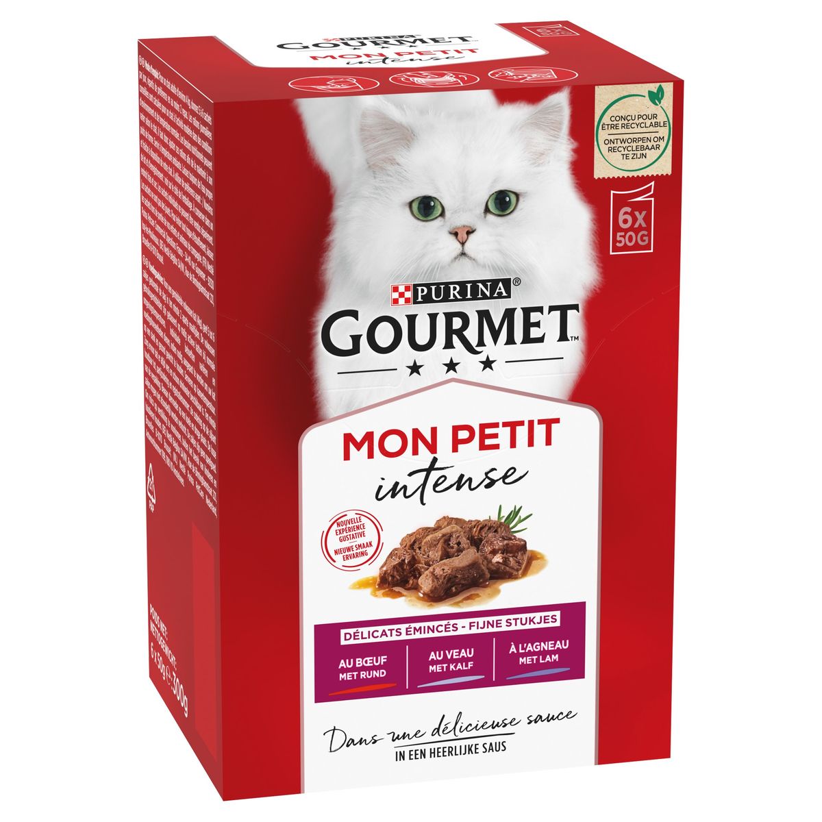 Gourmet Mon Petit met Rund, met Kalf, met Lam 6 x 50 g