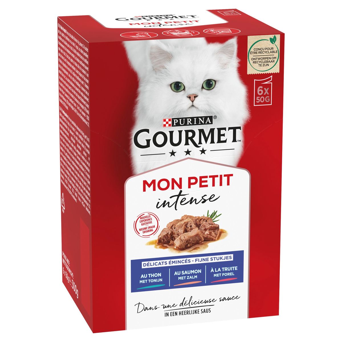 Gourmet Mon Petit met Tonijn, met Zalm, met Forel 6 x 50 g