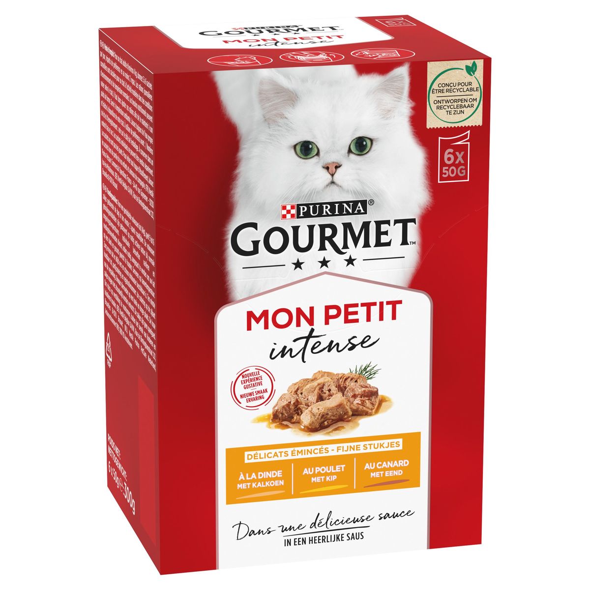 Gourmet Mon Petit Intense met Kalkoen, met Kip, met Eend 6 x 50 g