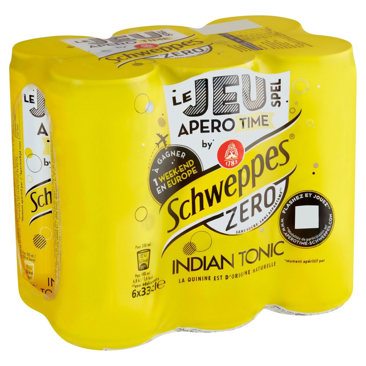 Schweppes Zero Indian Tonic 6 x 33 cl
