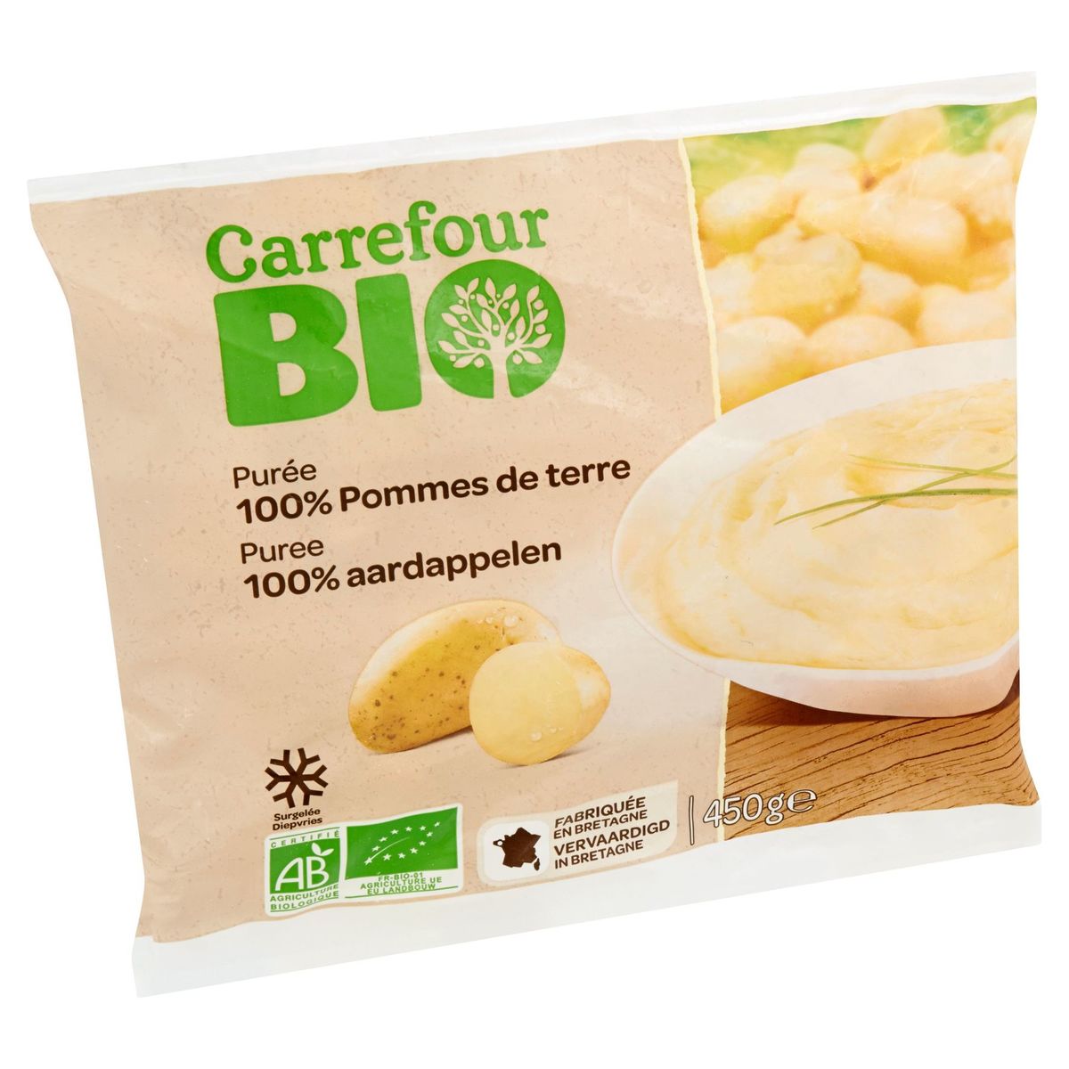 Carrefour Bio Purée 100% Pommes de Terre 450 g