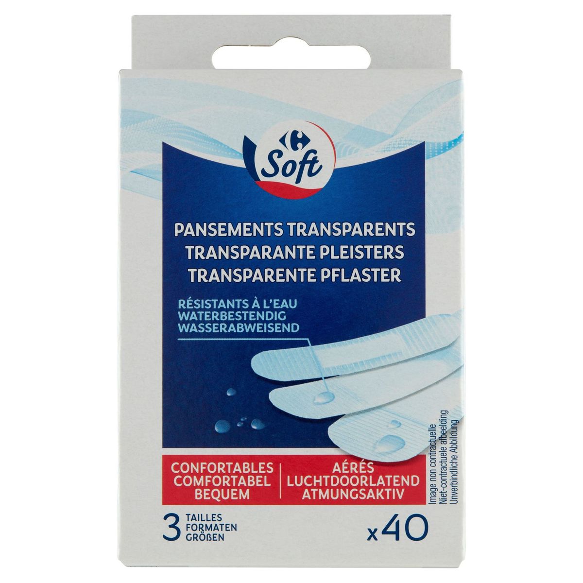 Carrefour Pansements Transparents Résistants à l'Eau x 40