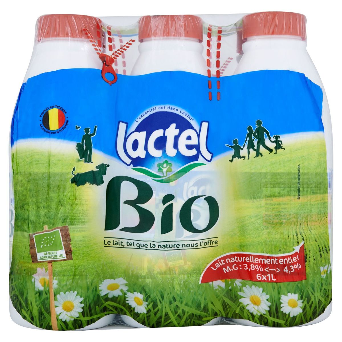 Lactel Bio Natuurlijke Volle Melk 6 x 1 L