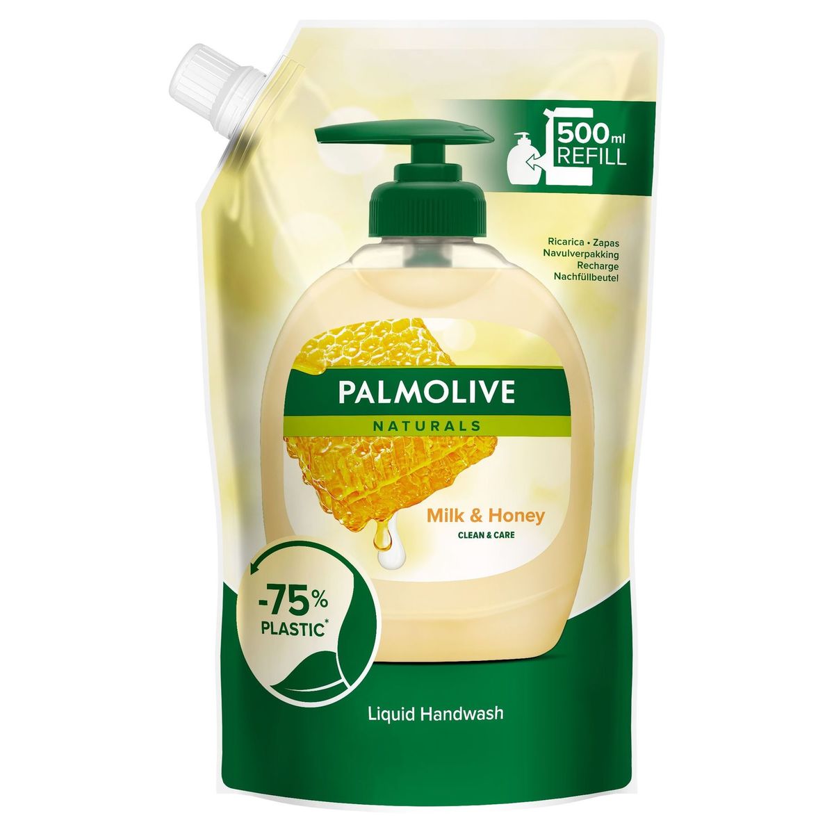 Eco Recharge Savon Liquide Mains Palmolive Naturals Miel et Lait 500ml